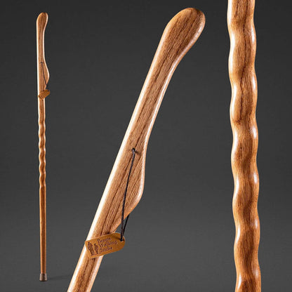STICK, WALKING WOOD BRAZOS 55 TWISTED OAK HITCHHIKER TAN 55"