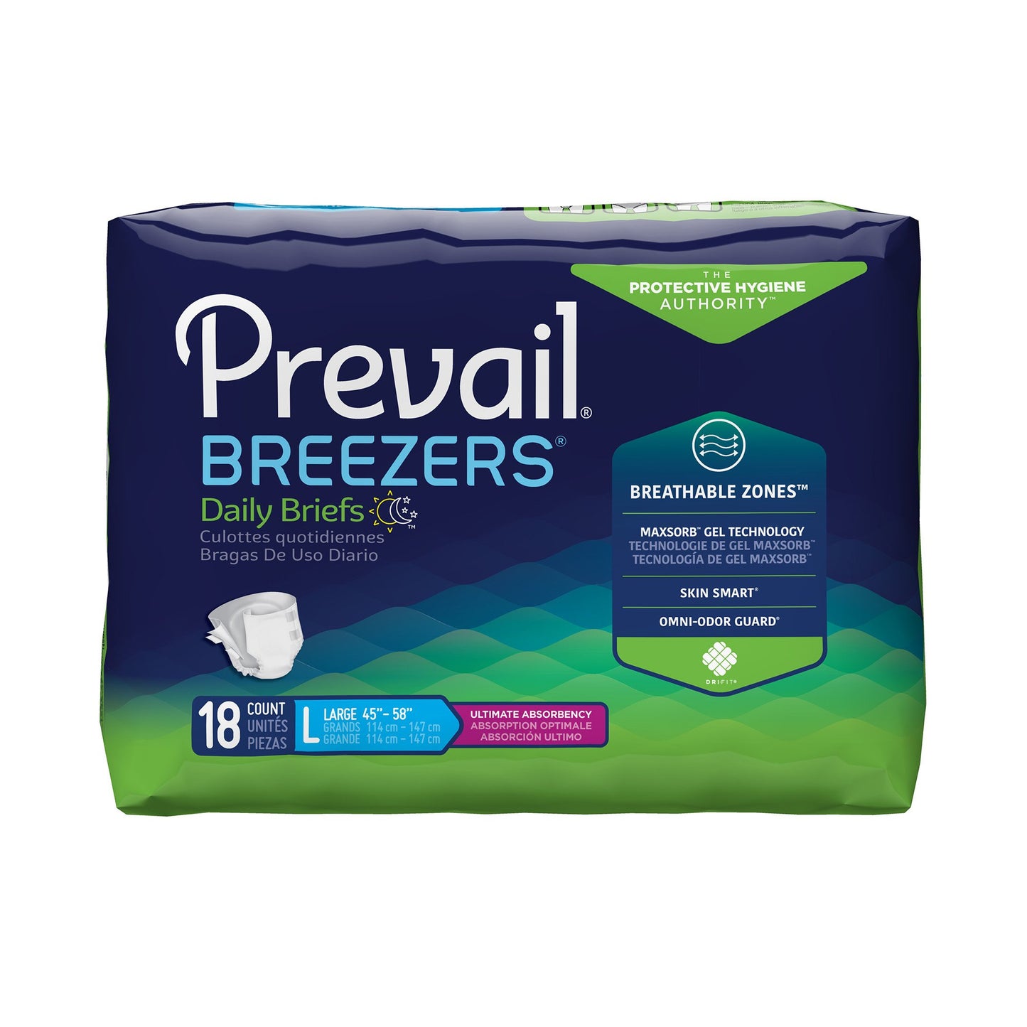 BRIEF, PREVAIL BRTHABL LG (18/PK 4PK/CS)