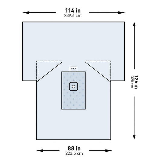 DRAPE, SURG ORTHO LOWER EXTREMW/ABS 114"X88"X126" (10/CS)