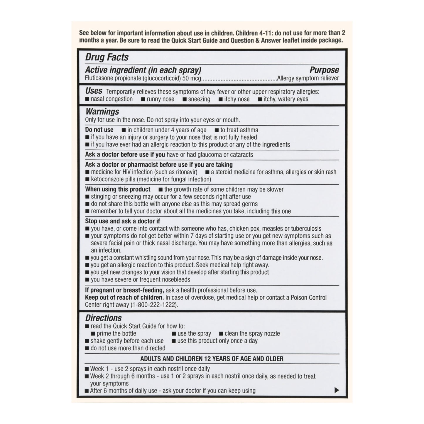 ALLERGY RELIEF, SPR NASAL FT SM 24HR 50MCG