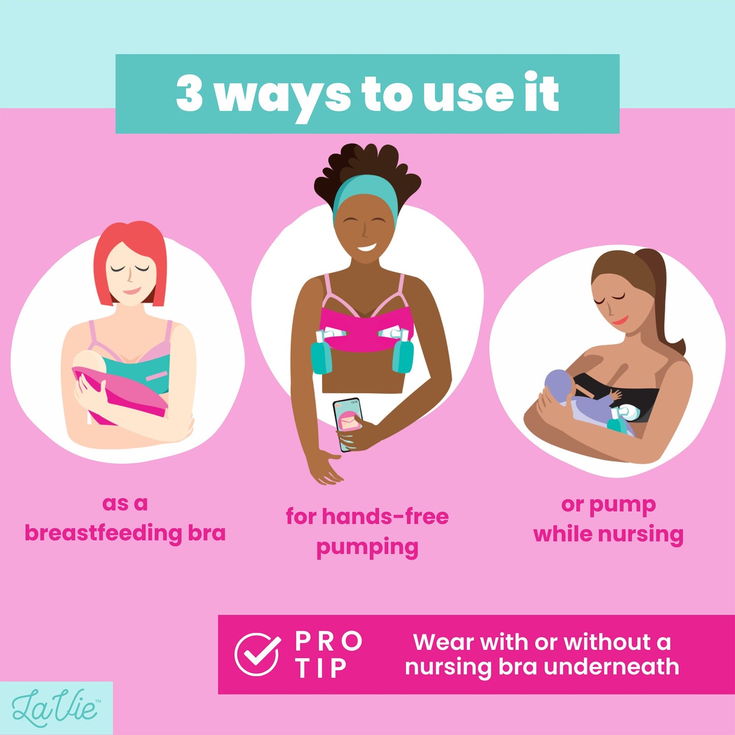 BRA, MATERNITY PUMP STRAP HANDS FREE BLK (10/BX 4BX/CS)