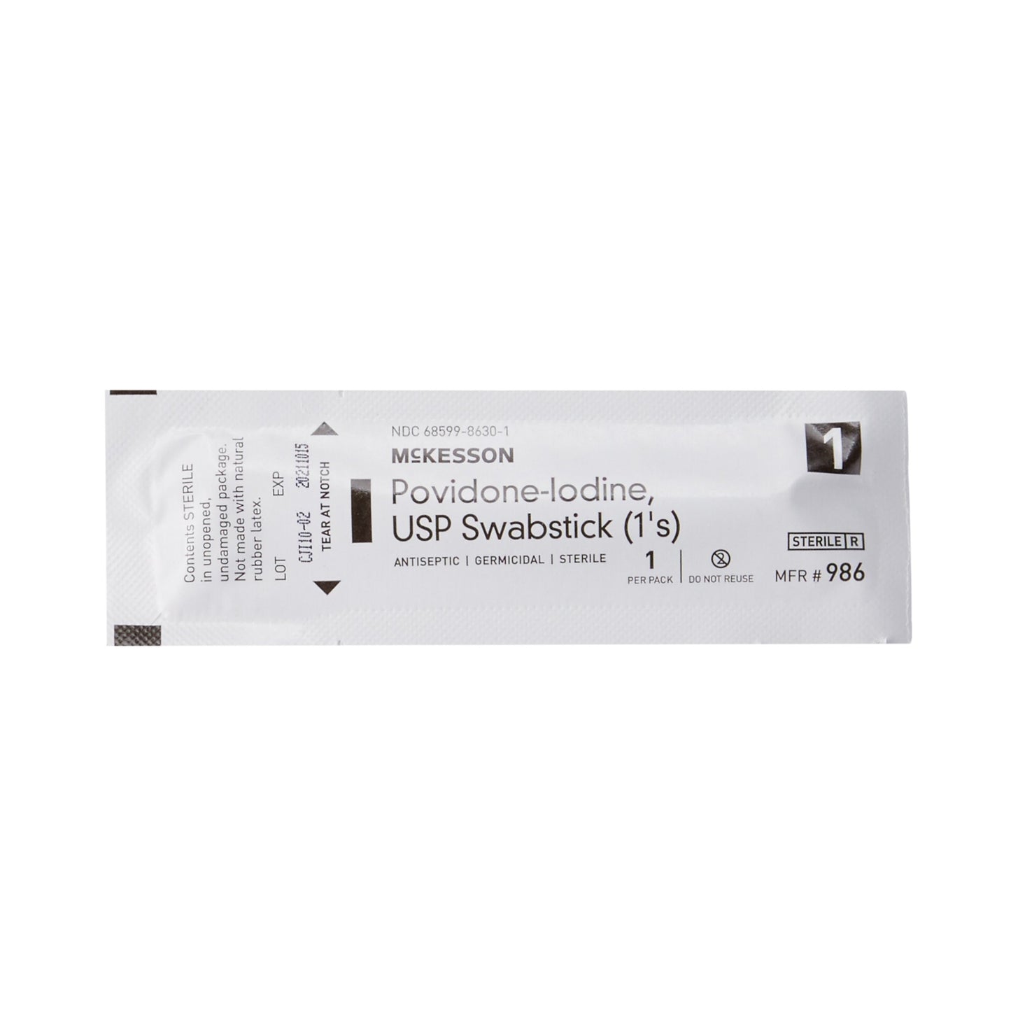 SWABSTICK, PVP STR (1/PK 50PK/BX 10BX/CS)
