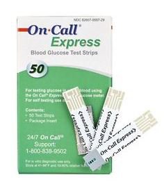 TEST STRIP, BLOOD GLU EXPRSS ON CALL (50/VL 12VL/BX 12BX/CS)