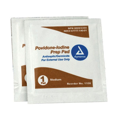 WIPE, PREP IODINE PVP 2"X2" (10/BX 60BX/CS)
