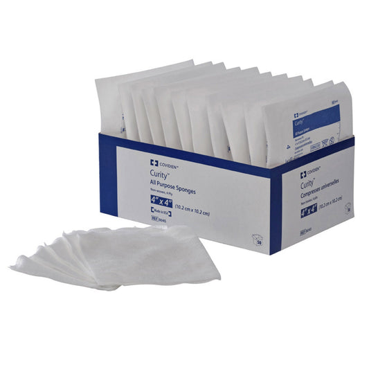 SPONGE, GAUZE CURITY STR 4"X4"(5/PK 10PK/TR 16TR/CS)