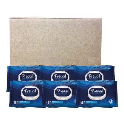 WASHCLOTH, ADLT PREVAIL SOFT PK W/LID 8"X12" (48/PK 6PK/CS)