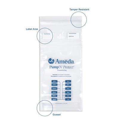 BAG, STORAGE AMEDA PUMP N PROTECT BREAST MILK 6OZ (100/CS)