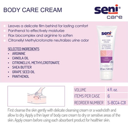 CREAM, BODY SENI CARE 4OZ (6/CS)