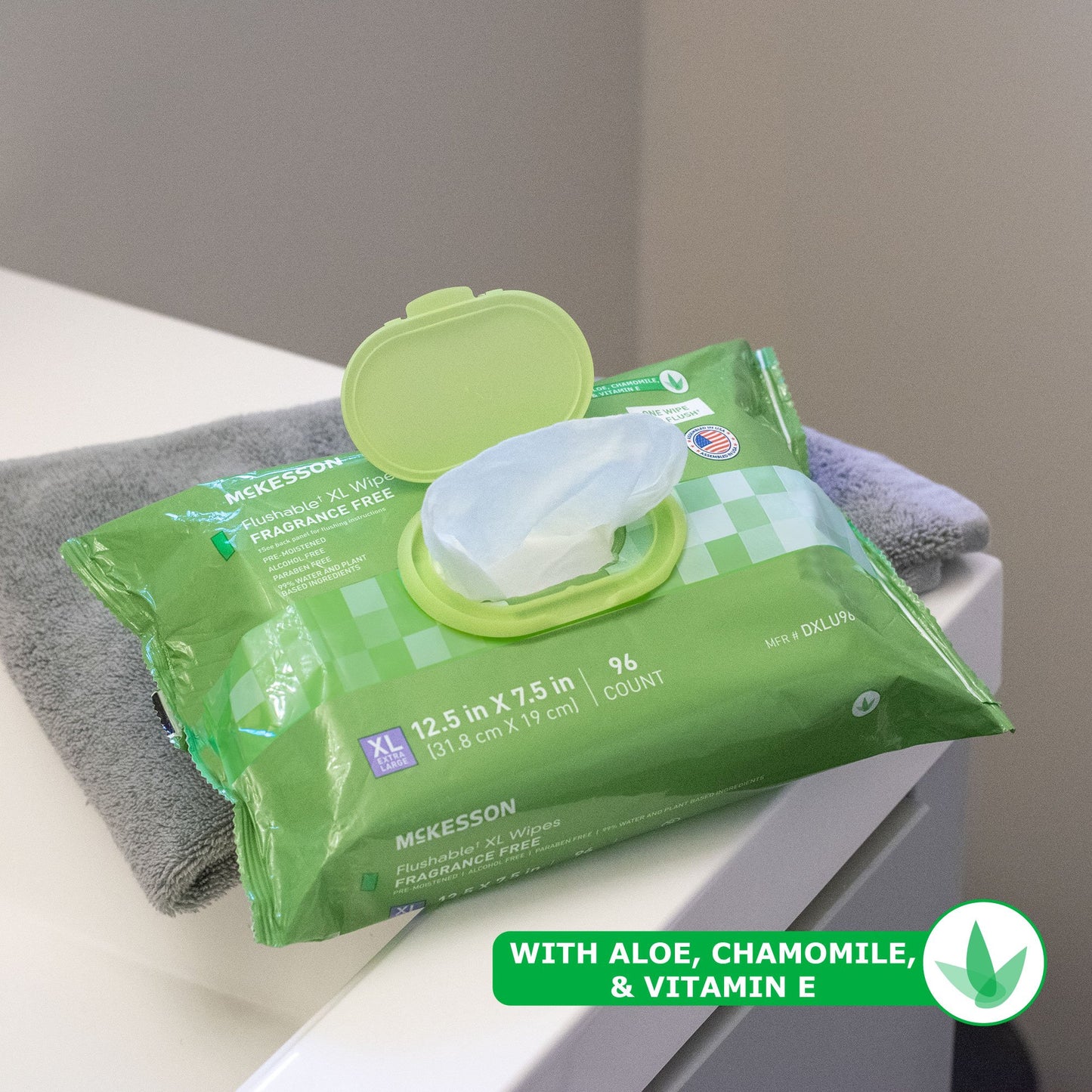WIPE, WET FLUSHABLE XL UNSCNTDSFT PK W/LID (96/PK 6PK/CS)
