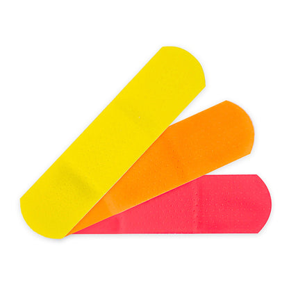 BANDAGE, ADHSV MCKID NEON STRIP 3/4"X3" (100/BX 24BX/CS)