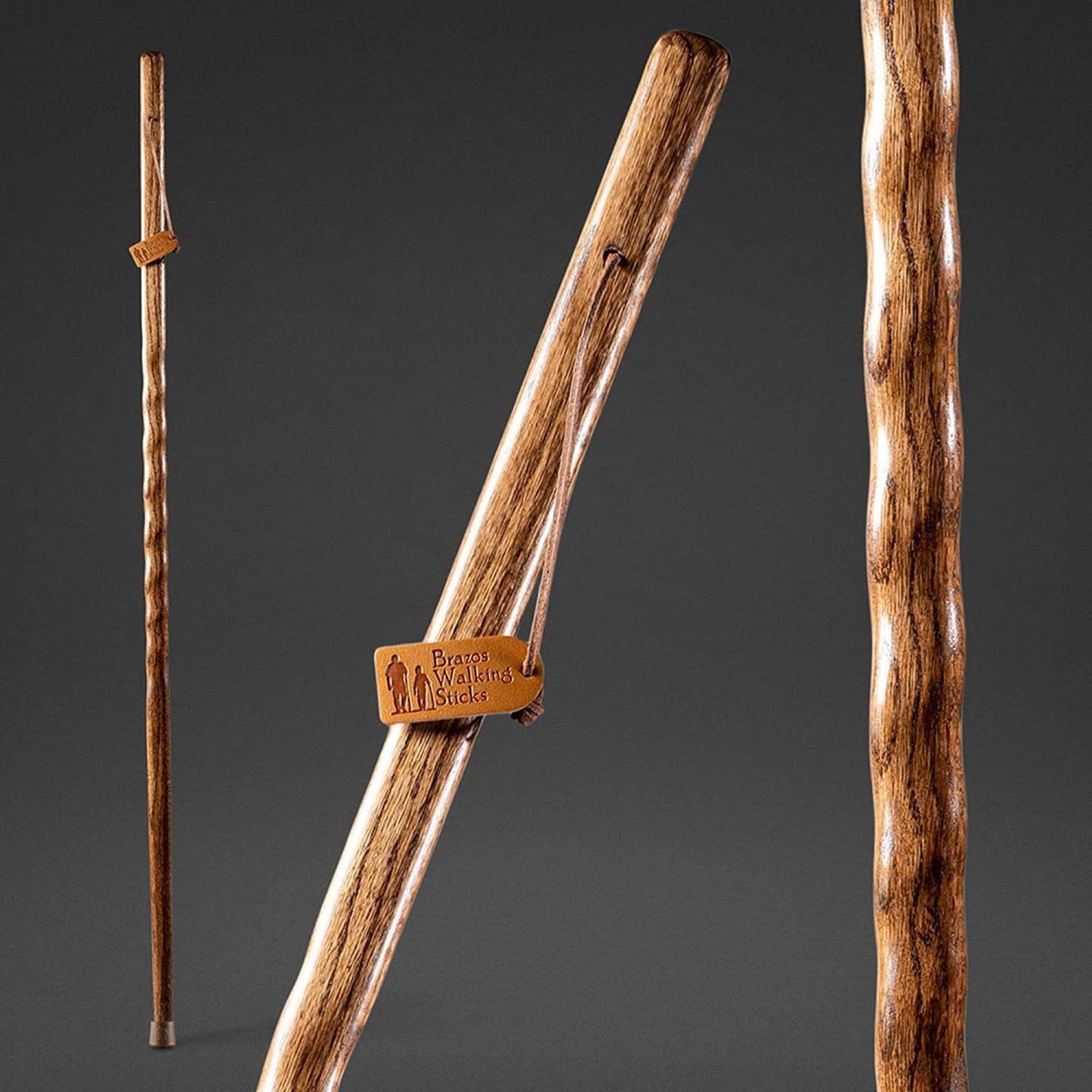STICK, WALKING WOOD BRAZOS 58 TWISTED OAK HITCHHIKER BRN 58"