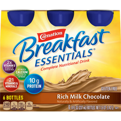 CARNATION, BRKFST ESSENTIALS RTD MILK CHOCOLATE (6/PK 4PK/CS