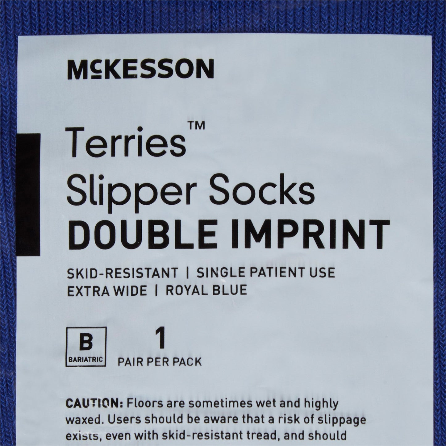 SLIPPER, TERRY DBL IMPRINTED ADLT XWIDE RBLU (48PR MGM40