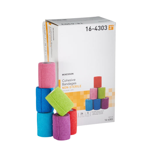 BANDAGE, COHESIVE N/S COLORPK 3" (24PK/CS)