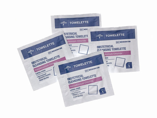 TOWELETTE, OBSTETRICAL ALCHL FREE (100/BX 10BX/CS)