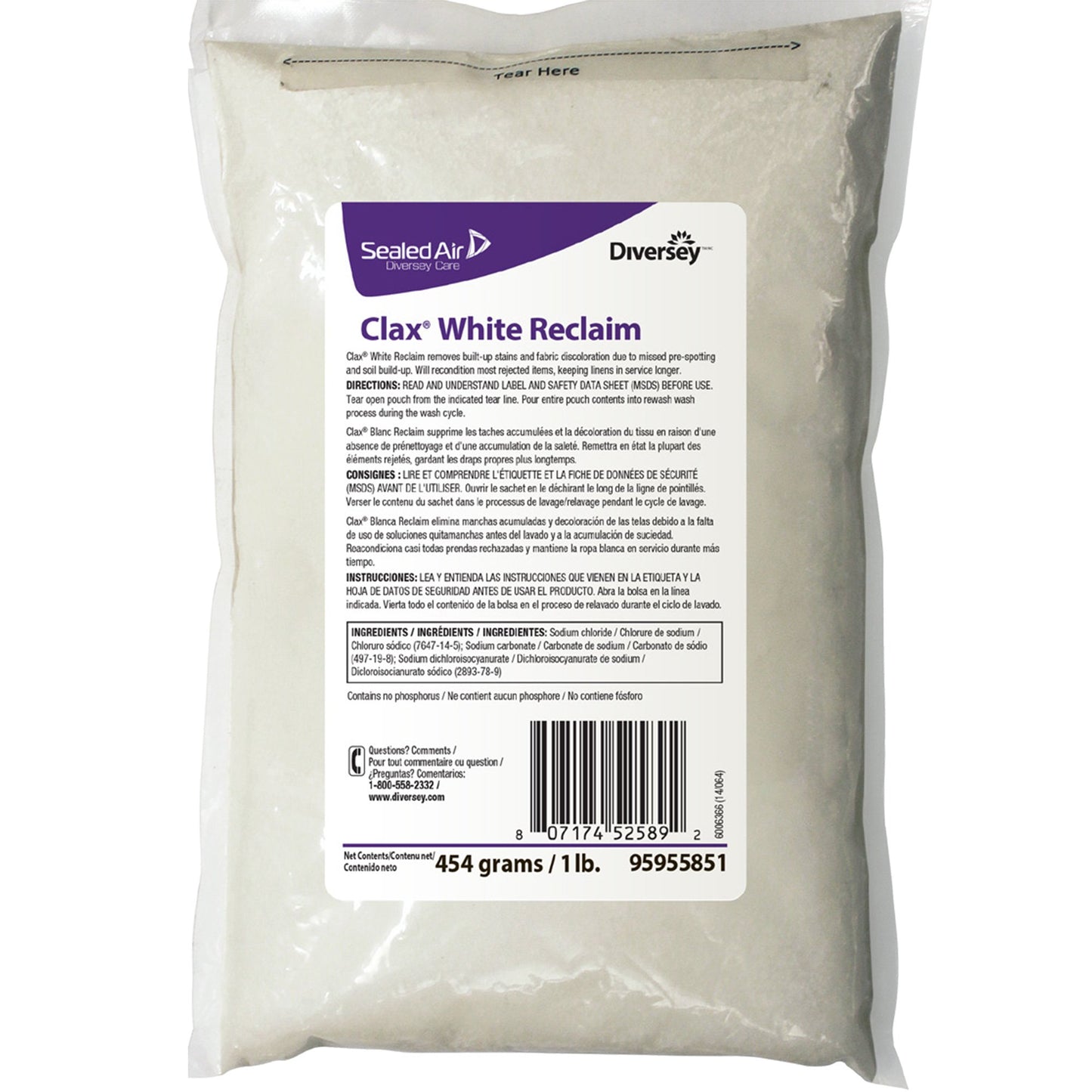 CHLORINE, LAUNDRY CLAX MAGIC WHT RECLAIM 1LB (12/CS)