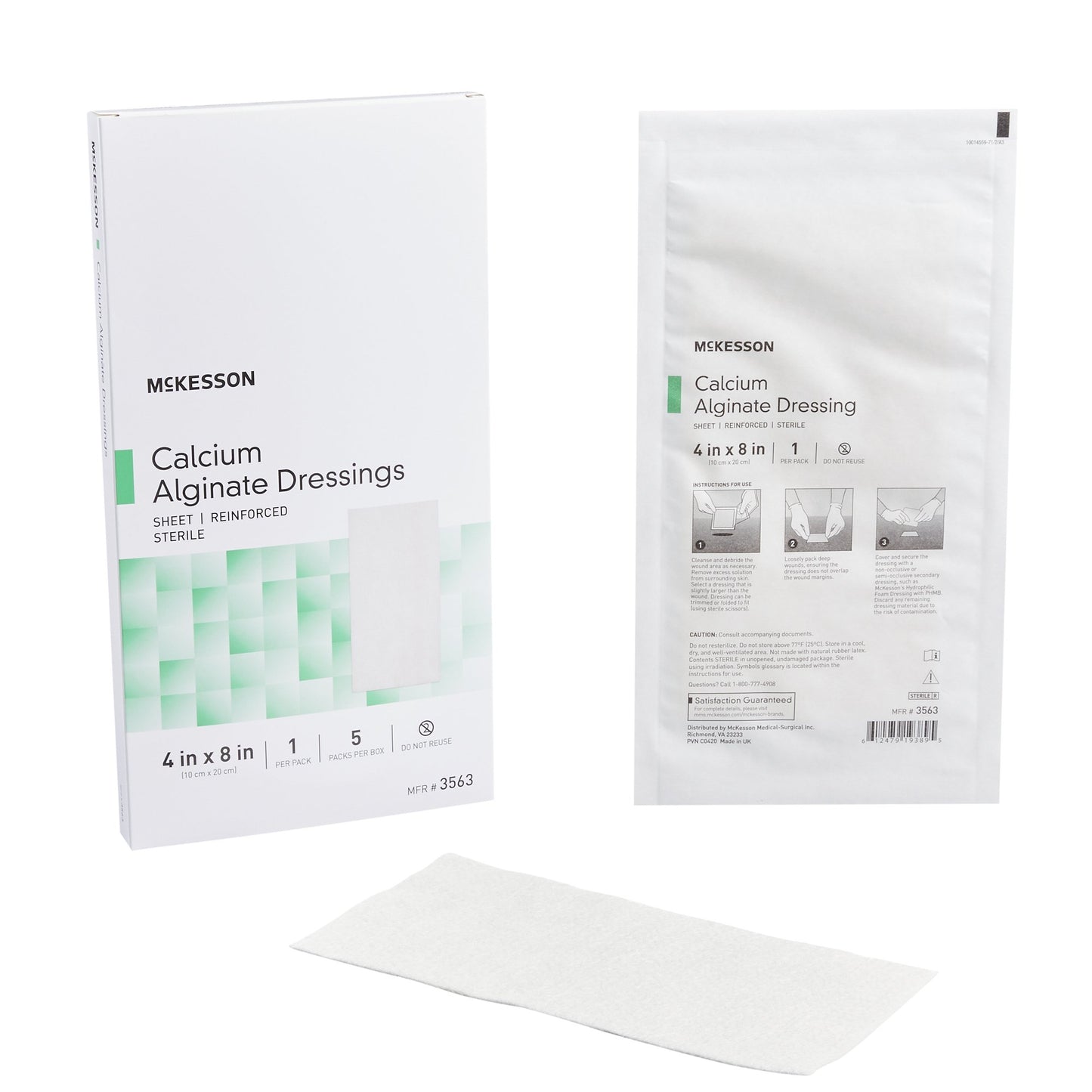 DRESSING, CALCIUM ALGINATE SHEET 4"X8" (5/BX 10BX/CS)