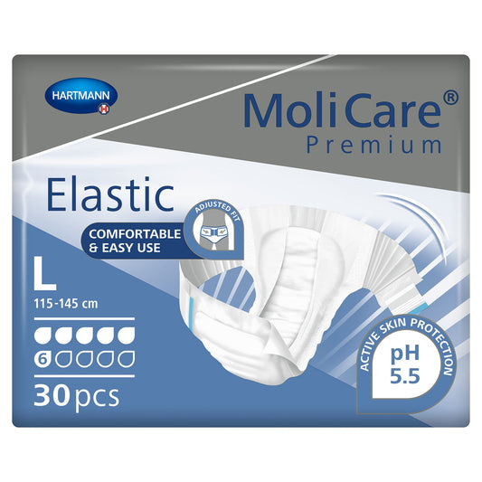 BRIEF, MOLICARE PREMIUM ELAS DISP 6D LG (30/BG 3BG/CS)