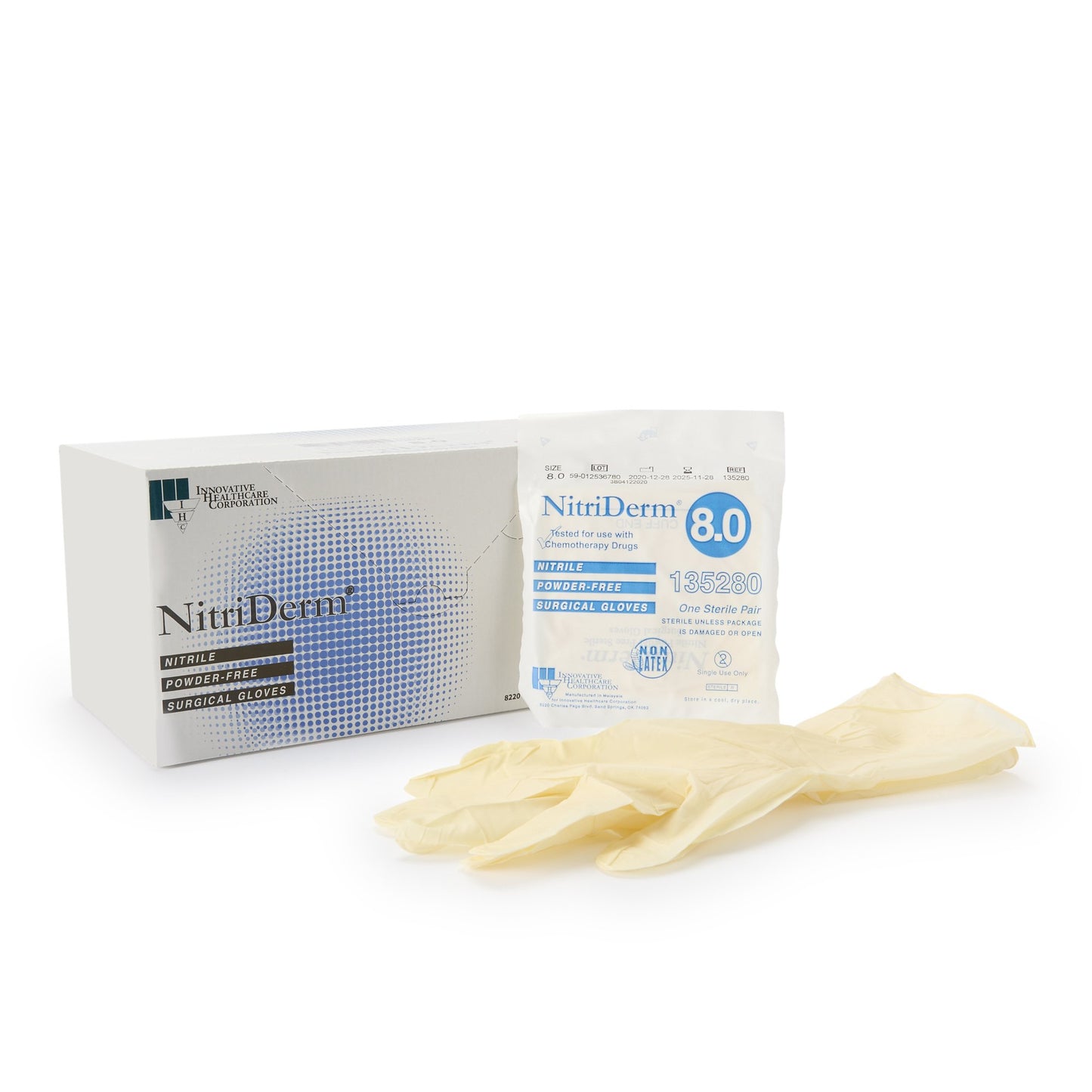 GLOVE, SURG NTRL 8.0 STR2 TXT CHEMO (50PR/BX 4BX/CS)