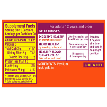 METAMUCIL FIBER, CAP 0.4GM (100/BT)