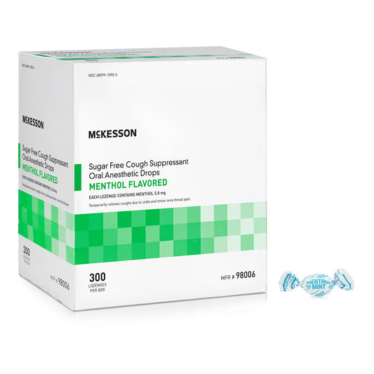LOZENGE, COUGH SUPPRESS SUG-FREE MENTHOL (300/BX 12BX/CS)