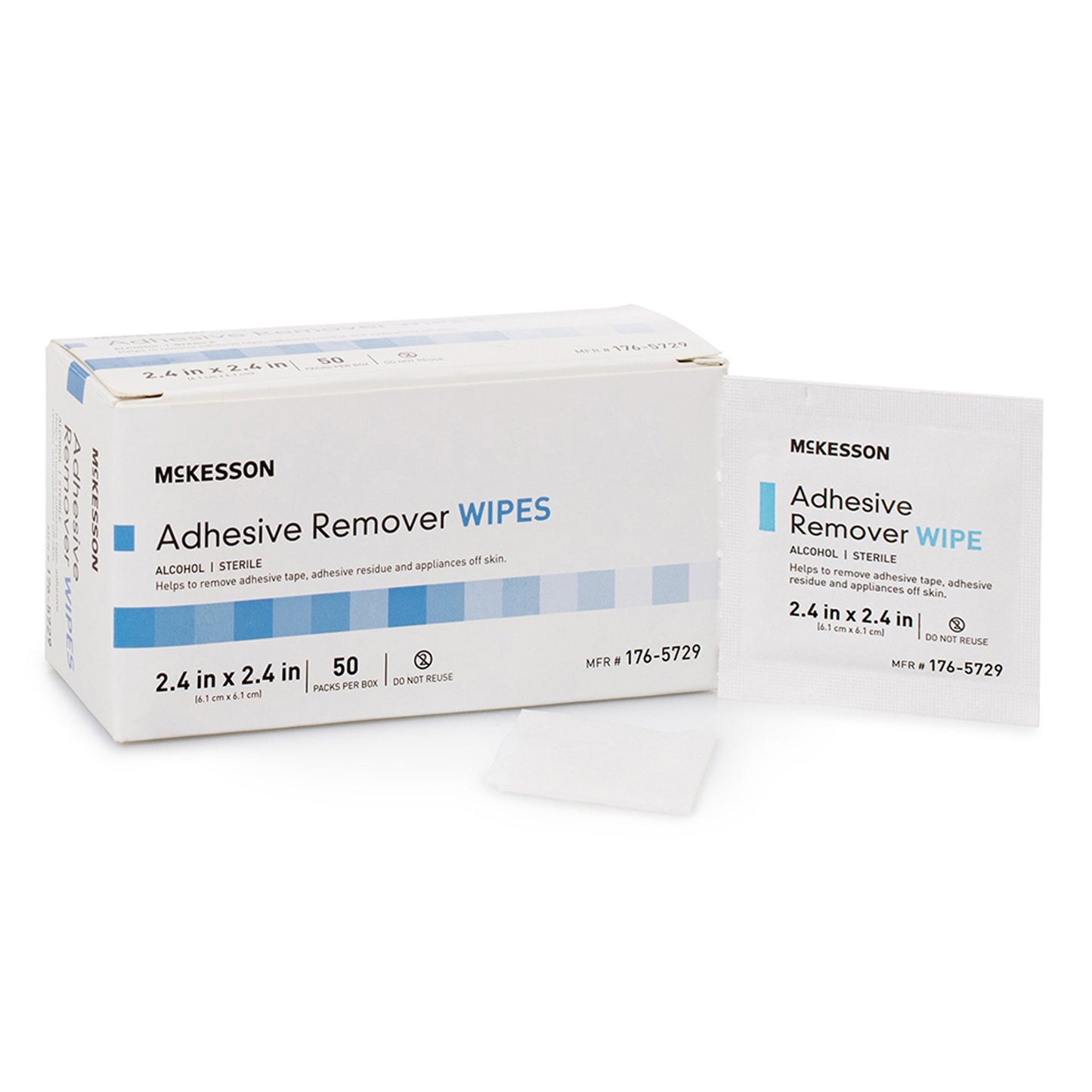 WIPE, ADH REMOVER 2.4"X2.4" (50PK/BX 50BX/CS)