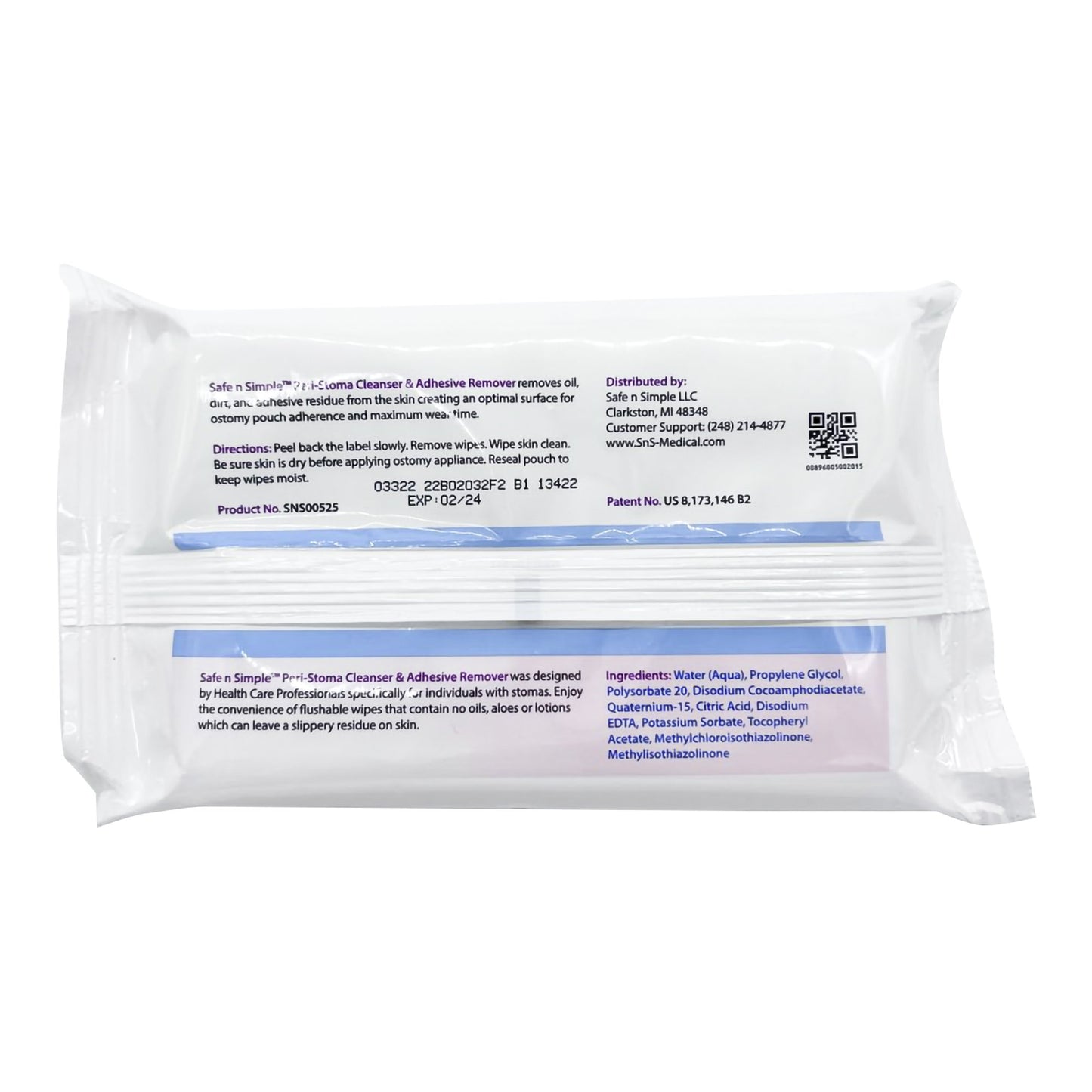 WIPE, ADHSV REMOVER PERI-STOMA(50/PK 12PK/CS)