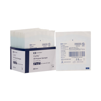 SPONGE, GAUZE CURITY STR 2"X2"(2/PK 25PK/TR 60TR/CS)