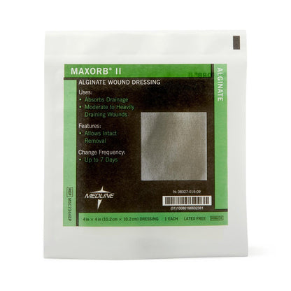 DRESSING, MAXORB II ALGINATE 4"X4" (10/BX 5BX/CS)