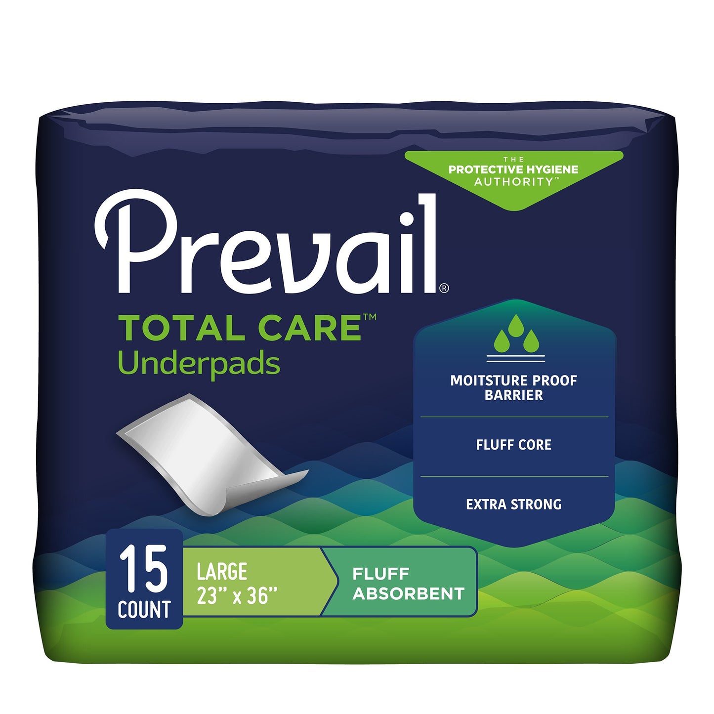 UNDERPAD, PREVAIL INCONTI FLUFF 23"X36" (15/PK 8PK/CS)