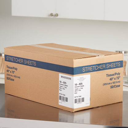 SHEET, STRETCHER 2PLY/POLY BLU40X72 (50/CS)