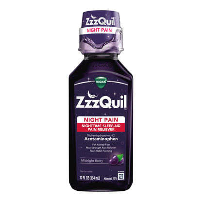 VICKS, LIQ NIGHTTIME SLEEP-AIDPAIN MIDNIGHT BERRY 12OZ