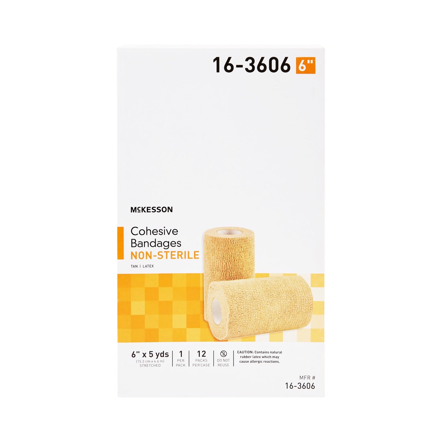 BANDAGE, COHESIVE N/S TAN 6" (12PK/CS)
