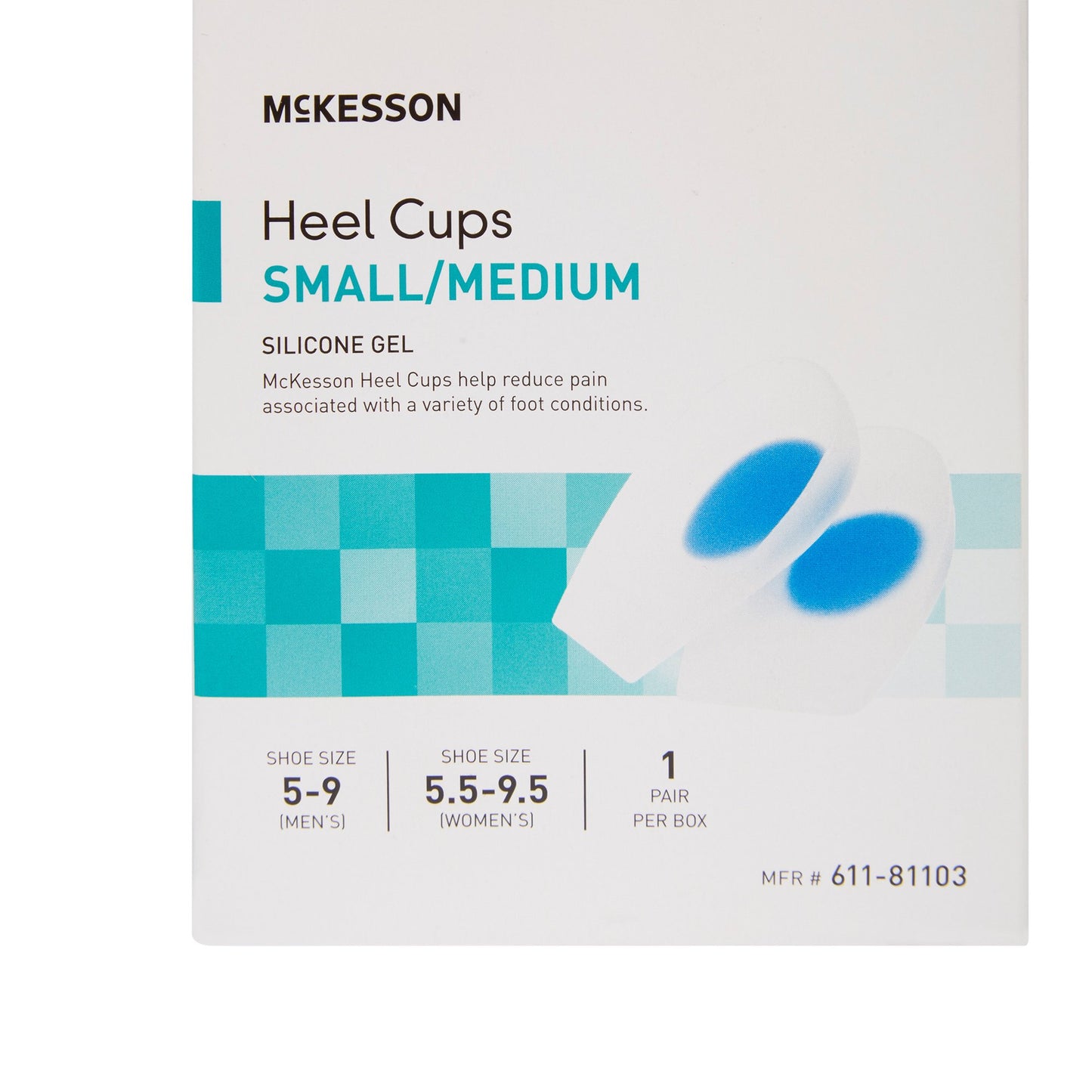 HEEL CUP, SILICONE SM/MED (1PR/BX 6BX/CS)