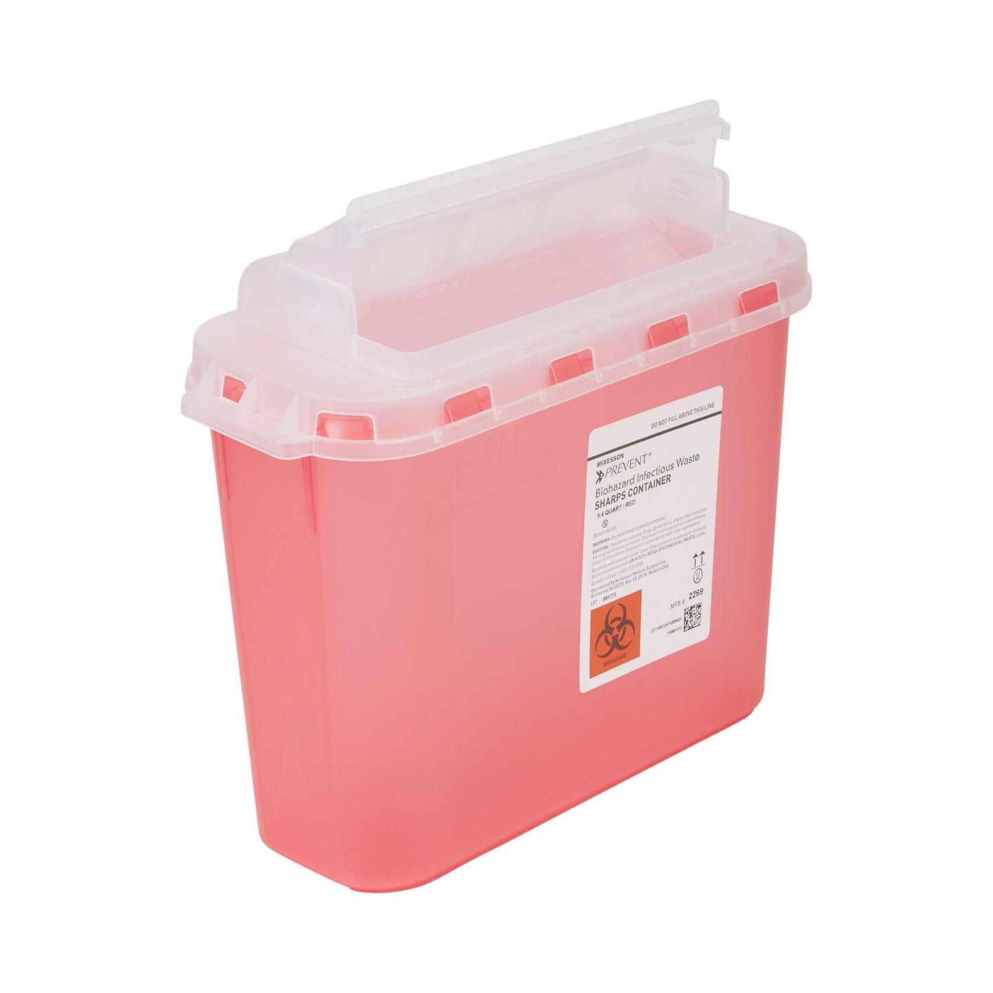 CONTAINER, SHARPS RED 5.4QT WALL MOUNT (20/CS)