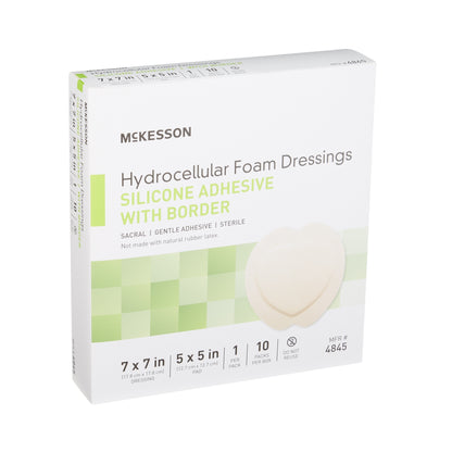 FOAM, ADH SIL W/BORDER SACRAL 7"X7" (10/BX 20BX/CS
