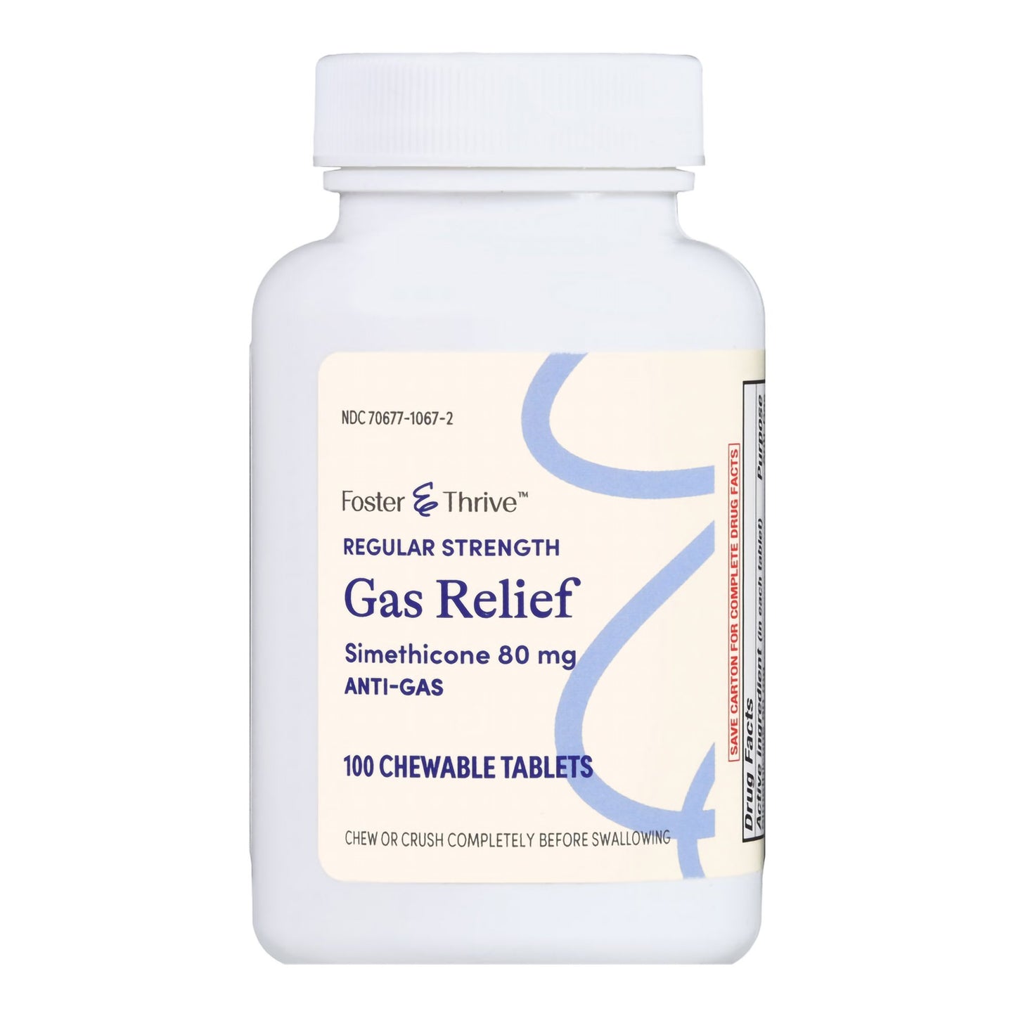 SIMETHICONE, TAB CHEW FT 80MG (100/BT)