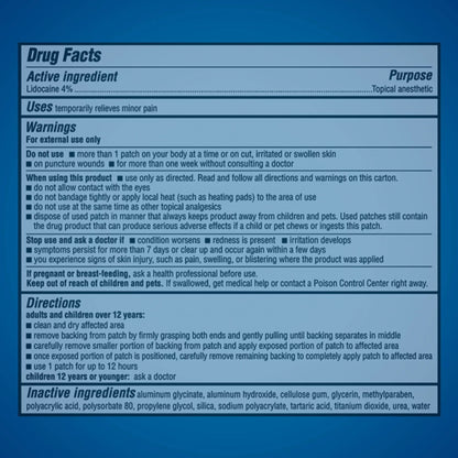 ASPERCREME, PATCH W/LIDOCAINE PAIN RELIEF XLG 4% (3/BX)