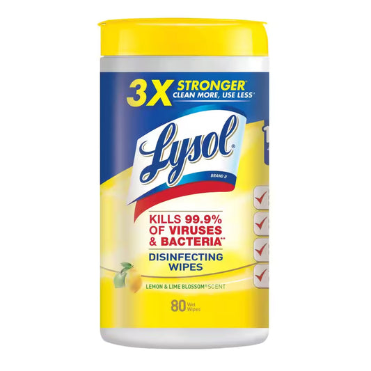 WIPE, LYSOL DISINF CANISTER LEMON/LIME BLOSSOM (80/PK 6PK/CS