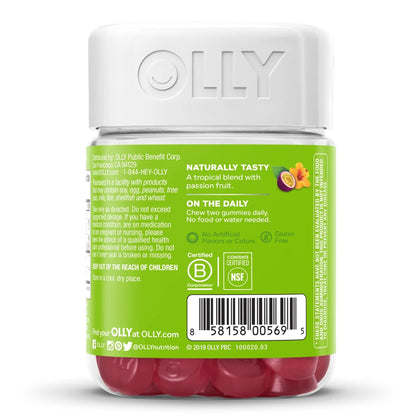 OLLY, GUMMY DAILY ENERGY TROPICAL PASSION (60/BT)