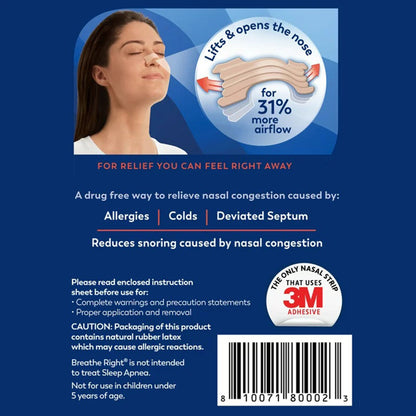 BREATHE RIGHT, NASAL STRIP XS TAN (26/BX)