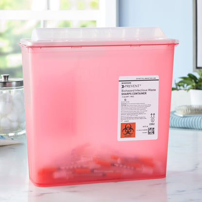 CONTAINER, SHARPS RED 5QT HORIZ (10/BX 2BX/CS)