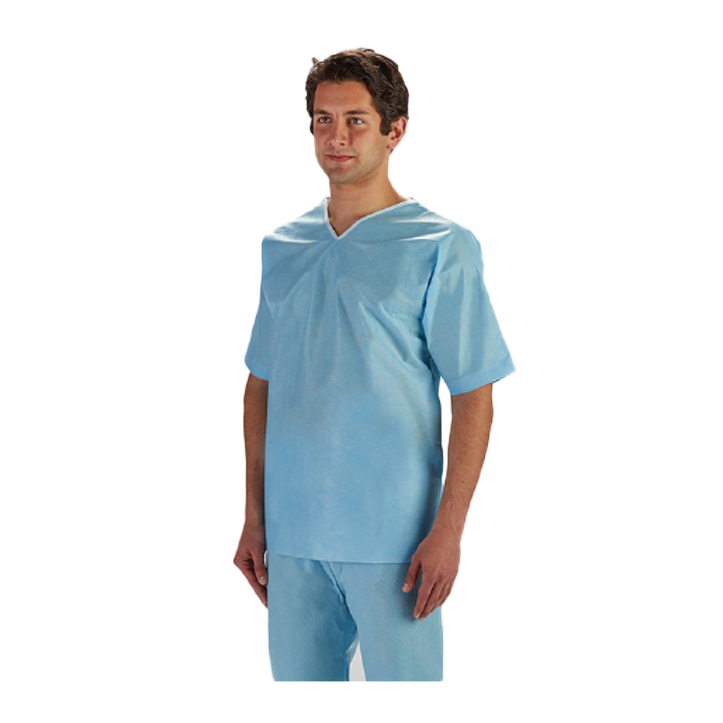 SHIRT SCRUB LIGHT BLUE MED 30/CS