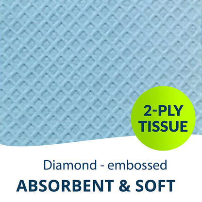 TOWEL, PROF 2PLY POLY BLU 13X18 (500/CS)