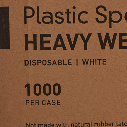 SPOON, PLASTIC HVY WGHT WHT 6"(1000/CS)