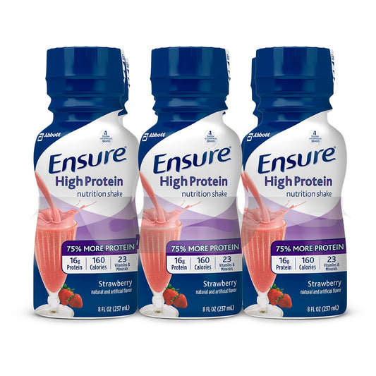 ENSURE, HIGH PROTEIN NUTRITIONSTRAWBERRY 8OZ (6/PK 4PK/CS)