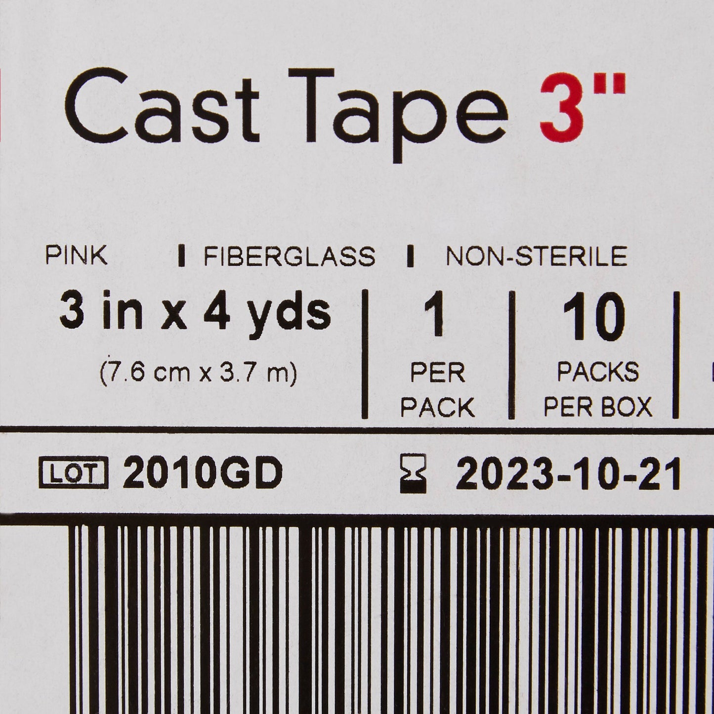 TAPE, CAST PNK LF 3"X4YDS (10RL/BX)