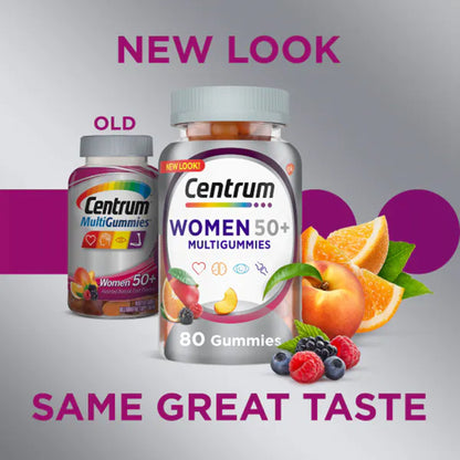 CENTRUM, GUMMIES WMN 50+ ASTD NAT FRUIT FLAVORS (80/BT)