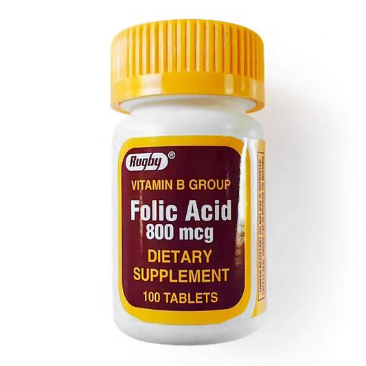 FOLIC ACID, TAB 800MCG (100/BT)