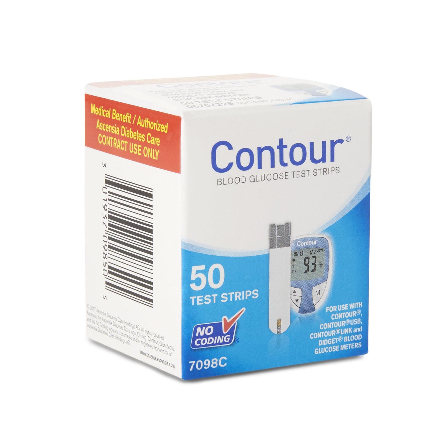 CONTOUR, BLOOD GLUCOSE TEST STRIPS (50/BX 24BX/CS)